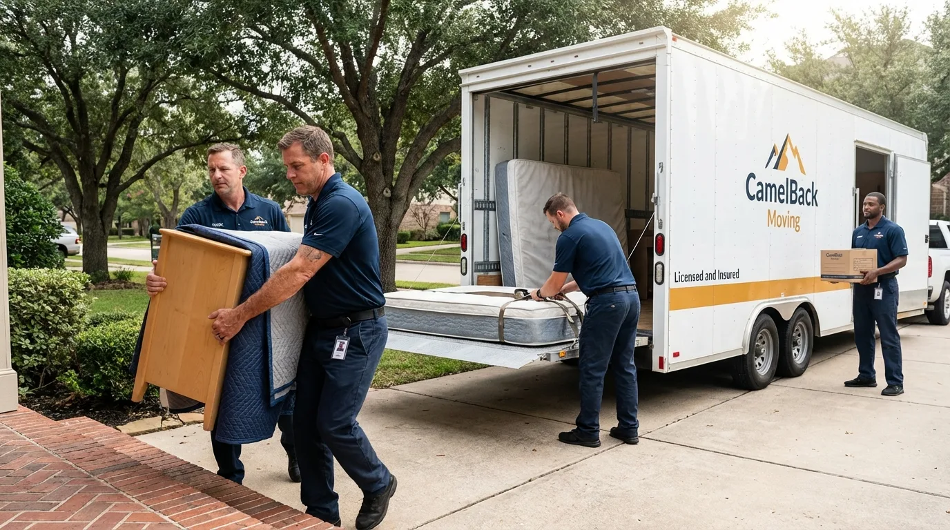 Crew loading residential truck for cross-state move from Wyncote, PA