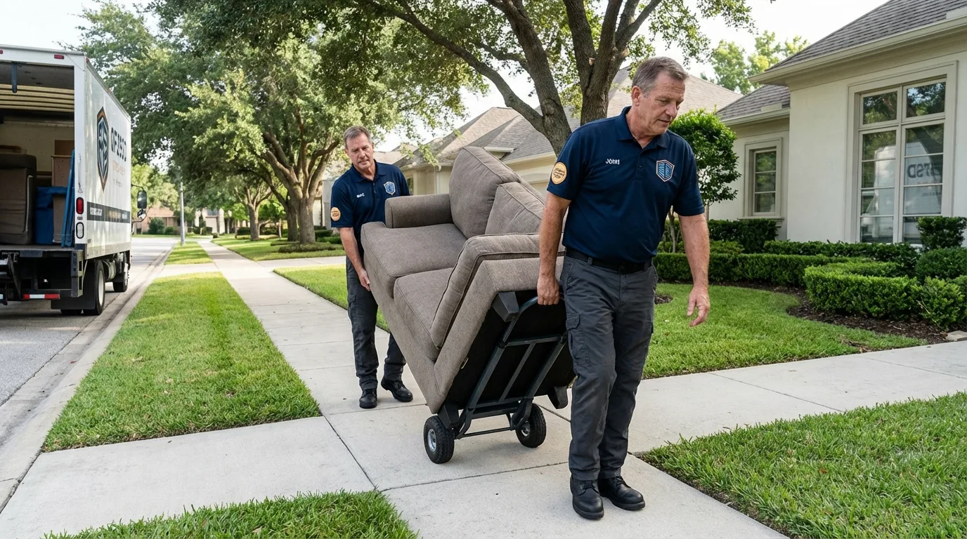 Local residential moving crew loading furniture in Wyncote, PA